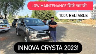 Innova crysta 2023 ownership review by YagyaSharma Toyota sachme low maintenance toyota [upl. by Llevol]