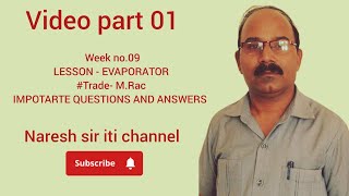 Week no 09 LESSON  EVAPORATOR Video 01Trade M Racnaresh sir iti [upl. by Hubert]