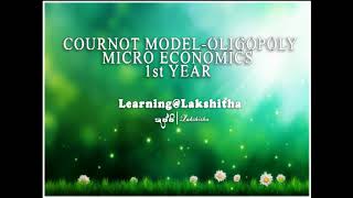 oligopoly cournot model microeconomics [upl. by Gretna]