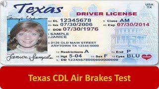 Texas CDL Air Brakes Test [upl. by Dorcy]