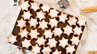 Zimtsterne Cinnamon Stars 4Ingredient German Christmas Cookies [upl. by Shanon149]