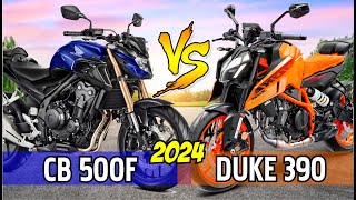 Honda CB 500F 2024 x Ktm DUKE 390  2024  Comparativo [upl. by Kellie]