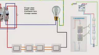 comment brancher un va et vient avec 2 permutateurs [upl. by Oer916]