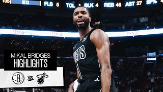 Mikal Bridges racks up 21 points 7 Rebounds and 5 Assists vs Heat  1112023 [upl. by Luben]