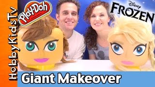 Giant Lego Head FROZEN PRINCESS PlayDoh Makeover [upl. by Niwdla]