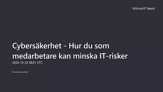 Hur du som medarbetare kan minska ITriskerna [upl. by Ntsuj725]