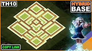 NEW BEST TH10 HYBRIDTROPHY Base 2024 COC Town Hall 10 TH10 Base Design  Clash of Clans [upl. by Tingley743]