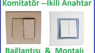 Komütatör Anahtar  İkili Anahtar Nasıl Bağlanır How to install commutator [upl. by Yelyab]