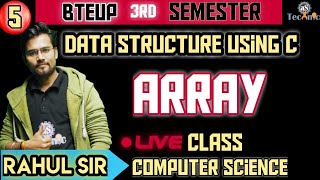 ARRAY  DATA STRUCTURE USING C  CS  3rd SEMESTER  POLYTECHNCI LIVE [upl. by Siramad999]