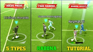 All 5 Types of RABONA Skill Tutorial in eFootball 2025 Mobile [upl. by Kus285]