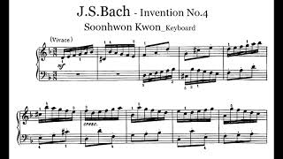 Bach  Invention No4 Harpsichord 바흐  인벤션 4번 하프시코드 [upl. by Aneeled]