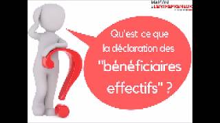 Questce que la déclaration des « Bénéficiaires effectifs » [upl. by Nollie]