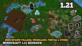 Bedrock Seed Minecraft 121 Seed  Spawn village Woodland Mansion amp Other  Minecraft bedrock [upl. by Doss777]