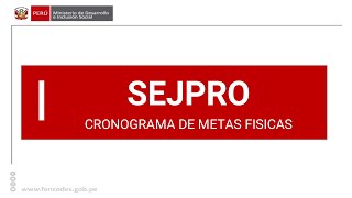 SEJPRO Cronograma de metas físicas [upl. by Areem]