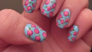 Rose Pattern Nail Tutorial [upl. by Ynaoj]