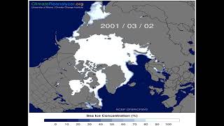 Arctic sea ice extent timelapse 19782024 [upl. by Irmo]