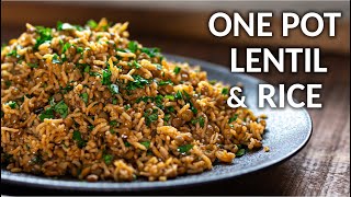 One Pot Lentil and Rice Recipe Inspired by Lebanese Mujadara 🇱🇧 Easy PlantBased Recipes for Vegans [upl. by Aihsila379]