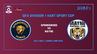 Springwood vs Mayne Mens Div 1 AFL [upl. by Alemahs]