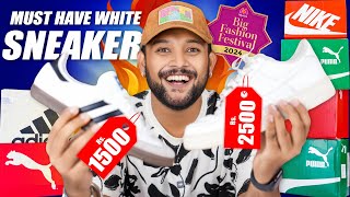 12 Best White ShoesSneakers For Men on Myntra Sale 2024 🔥 Nike Puma Red Tape Adidas  ONE CHANCE [upl. by Aynotahs]