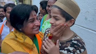 BJP Madhavi Latha Door to Door Campaign at Riyasath Nagar Old City  Hyderabad MP Madhavi Latha [upl. by Eiuqcaj599]