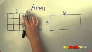 Learn how to calculate the area of a square and rectangle Math lesson for kids [upl. by Ojela352]