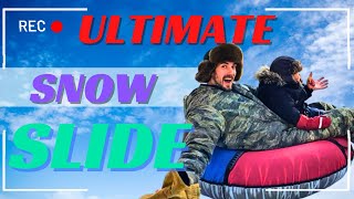 ULTIMATE ICE LUGE DIY SNOW SLIDE IN RUSSIA Australian family living in Russia [upl. by Lirret137]