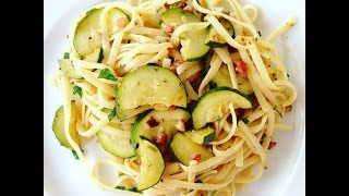 Italian Pasta with Zucchini  Spaghetti or Linguine traditional Toscana Recipe [upl. by Vaish]