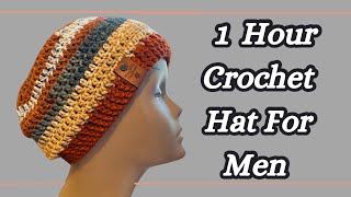 Let’s make this easy one hour Crochet men’s hat [upl. by Aseneg]