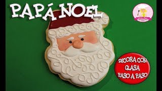 NAVIDAD 🎄 CARA DE PAPA NOEL  ROYAL ICING  GALLETAS ALEGRA [upl. by Ardnalak]