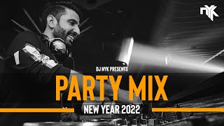 DJ NYK  New Year 2022 Party Mix  Yearmix  Non Stop Bollywood Punjabi English Remix Songs [upl. by Nallek492]