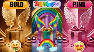 Choose Your GiftGold Rainbow or Pink🎁💛🌈🦄💗🎁3 Gift Box3 Gift Box ChallengeHow Lucky Are You [upl. by Neellok]