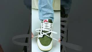 How to lace Travis Scott x Air Jordan 1 Low OG SP Medium olive from stockxkicks [upl. by Ilhsa]