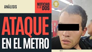 NoticiasALasDos ¬ Hombre ataca con arma blanca a cuatro personas en el Metro de la CdMx [upl. by Arihas]