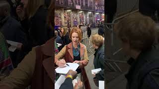 Cynthia Nixon signing autographs for fans at a Broadway opening in New York City [upl. by Adnalram]