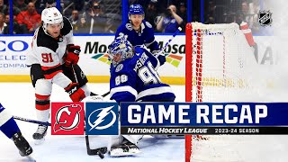 Devils  Lightning 111  NHL Highlights 2024 [upl. by Notnek324]