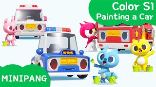 Learn colors with MINIPANG  Color S1  🖌️Painting a Car  MINIPANG TV 3D Play [upl. by Crofton]