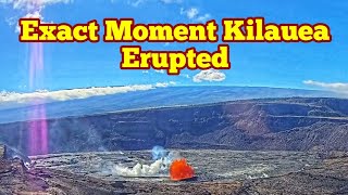 Exact Moment Kilauea Halemaʻumaʻu Erupted In Hawaii USA Mantle Plume Volcanism Hot Spot [upl. by Asiralc91]