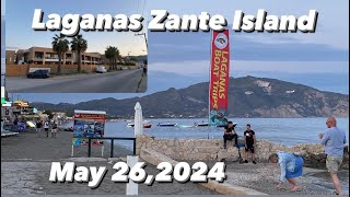 LAGANAS ZANTE  May 262024  SUMMER 2024  Laganas Beach  Beautiful Night [upl. by Gifferd]