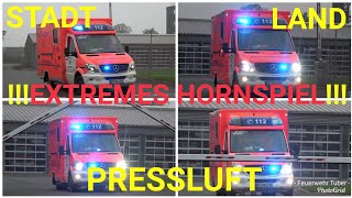 2x Extremes Mega Hornspiel 2x RTW 1 Feuer u Rettungswache Ibbenbüren [upl. by Meekah]