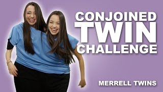 CONJOINED TWIN CHALLENGE  MerrellTwins [upl. by Ahsimin707]