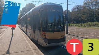 Tram Chrono Trajet complet ligne 3 Churchill à Esplanade Tram T4000 n°4018 [upl. by Drusi468]