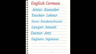 Professions in German germanlearning german  language [upl. by Noived]