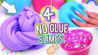 4 Easy DIY Slimes WITHOUT GLUE How To Make The BEST SLIME WITH NO GLUE [upl. by Phineas]