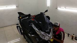 Proses Detail Coating Honda PCX 150 Hitam dengan SIO5 NanoCeramic Indonesia [upl. by Carman]