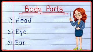 body parts name in english  body parts  vocabulary  body parts name  10 body parts name [upl. by Ltihcox]