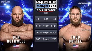 BEN ROTHWELL VS TODD DUFFEE FULL FIGHT BKFC KNUCKLE MANIA 4 [upl. by Latricia]