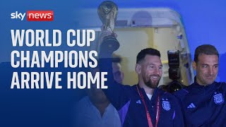 World Cup champions Argentina arrive home [upl. by Britt836]