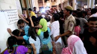 Devotees in queue during Krishna Janmashtami [upl. by Ppik]