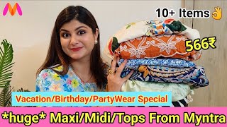 top10 MaxiMidi Dresses From Myntra  Summer PartyBirthday Special Dresses and Tops Vees Corner [upl. by Raynell403]