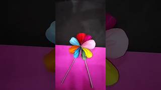 paper fan flower design easy paper craft papercraft [upl. by Nnauol]